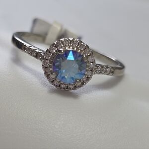 Charmed Aroma S925 Blue Aquamarine Ring with Gemstone Fem Fairycore Coquette Sz9